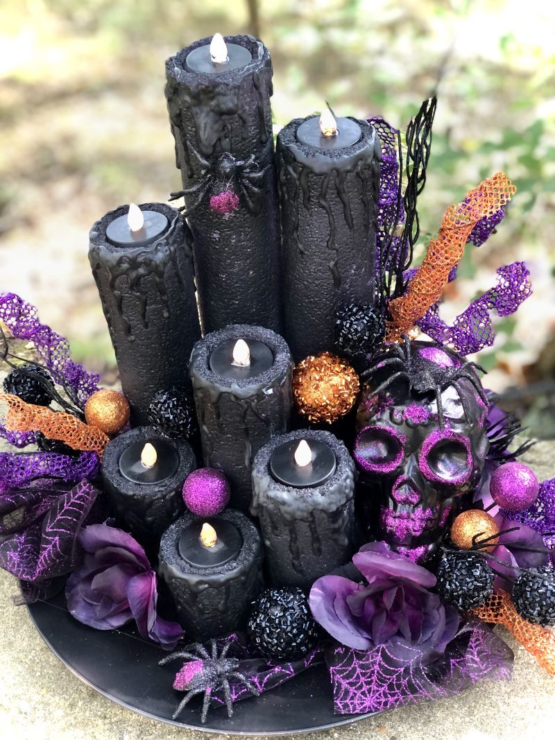 Pool Noodle Halloween Candles - Craftsy Soul