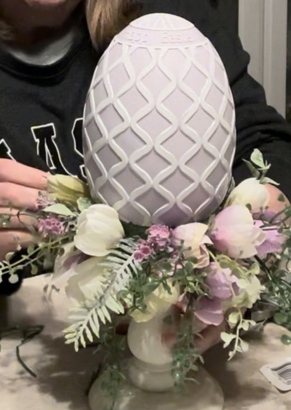 Easter egg pedestal with florals