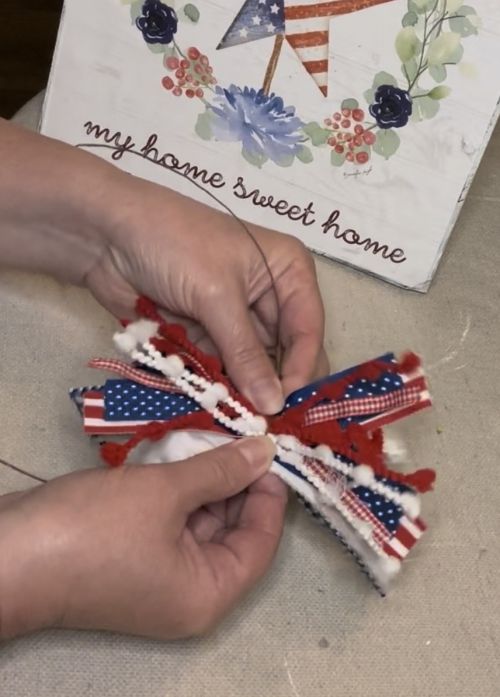 patriotic messy bow
