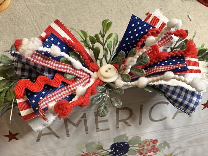 patriotic messy bow