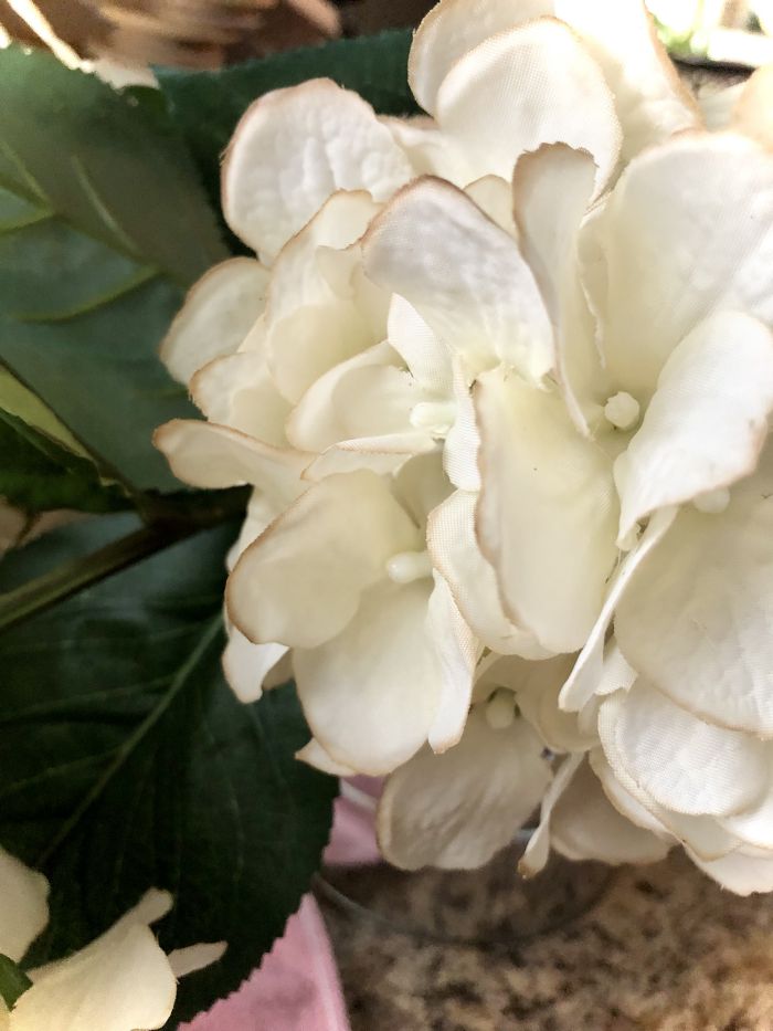 coffee-stain silk flowers