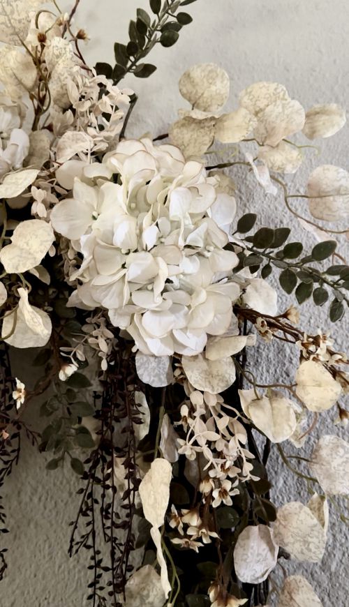 coffee-stain silk flowers