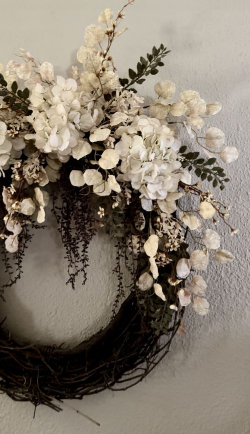 coffee-stain silk flowers