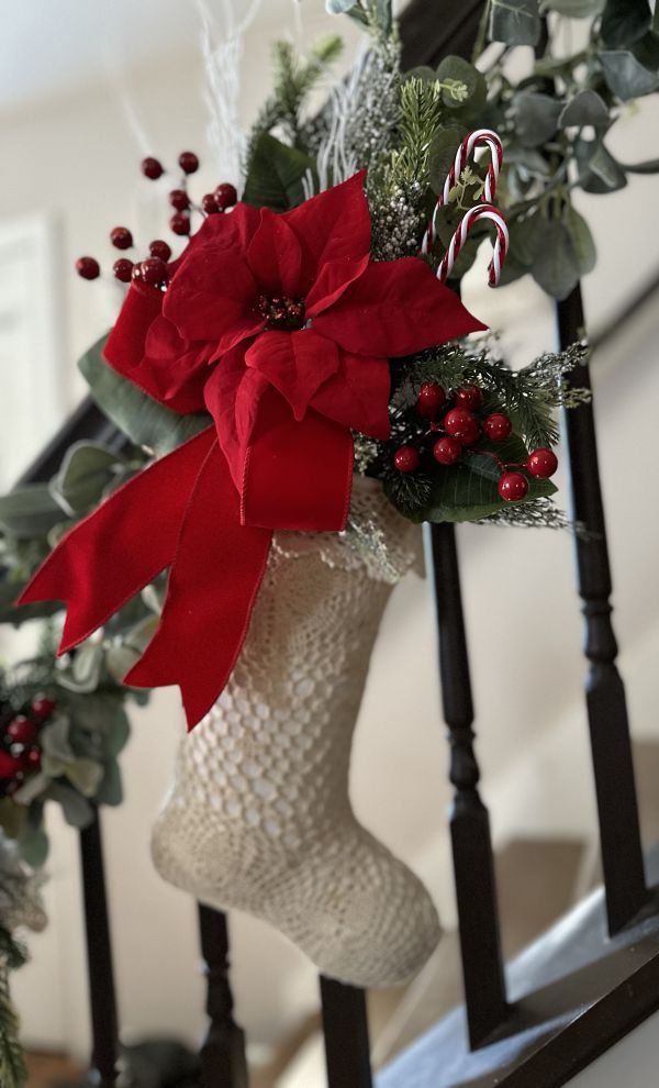 Christmas stocking wreath