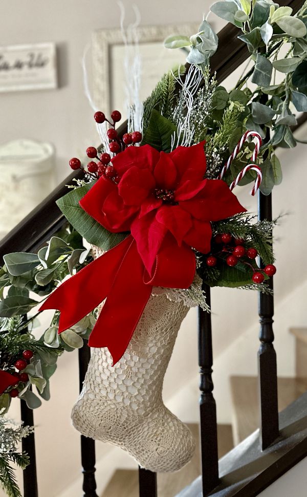Christmas stocking wreath