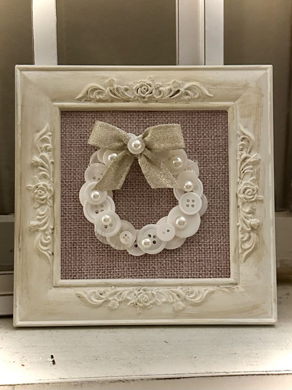 framed button christmas tree