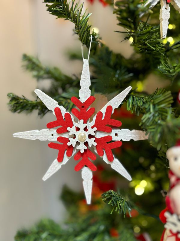 Clothespin snowflake ornament