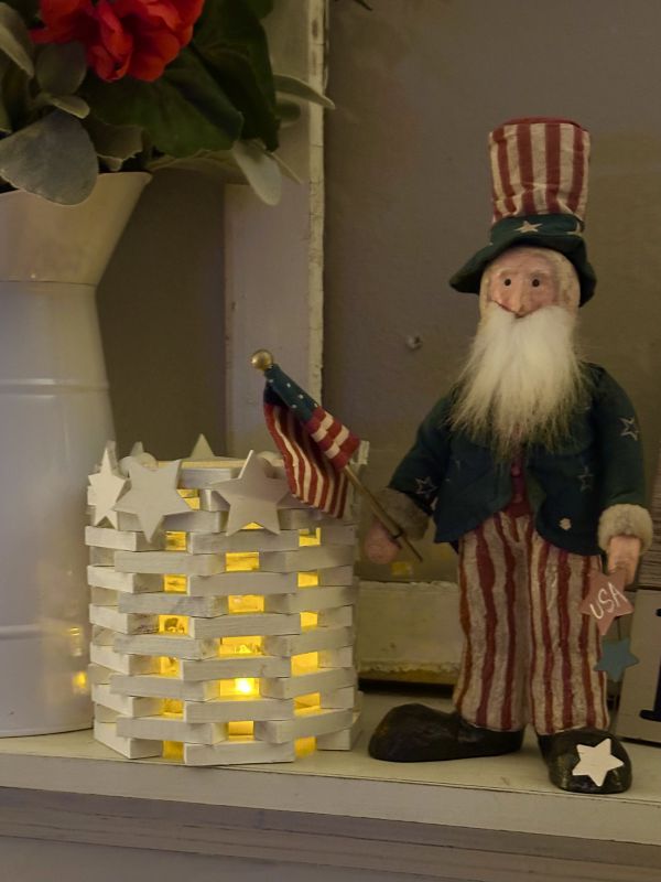 Dollar Tree Jenga block candleholder
