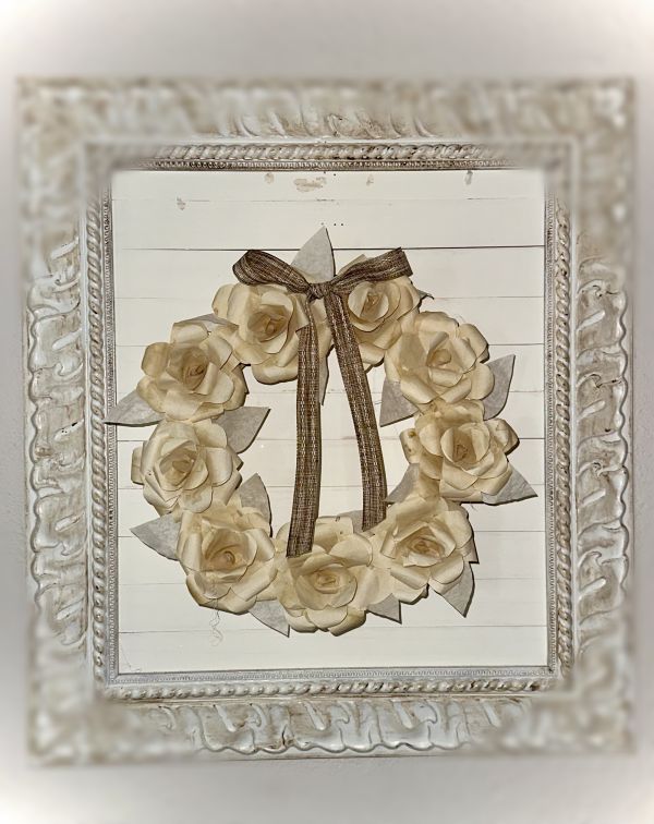 paper rose wreath