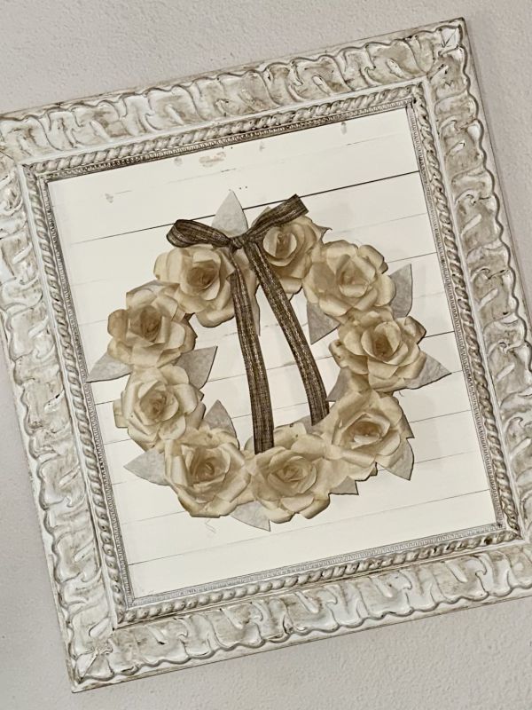 paper rose wreath