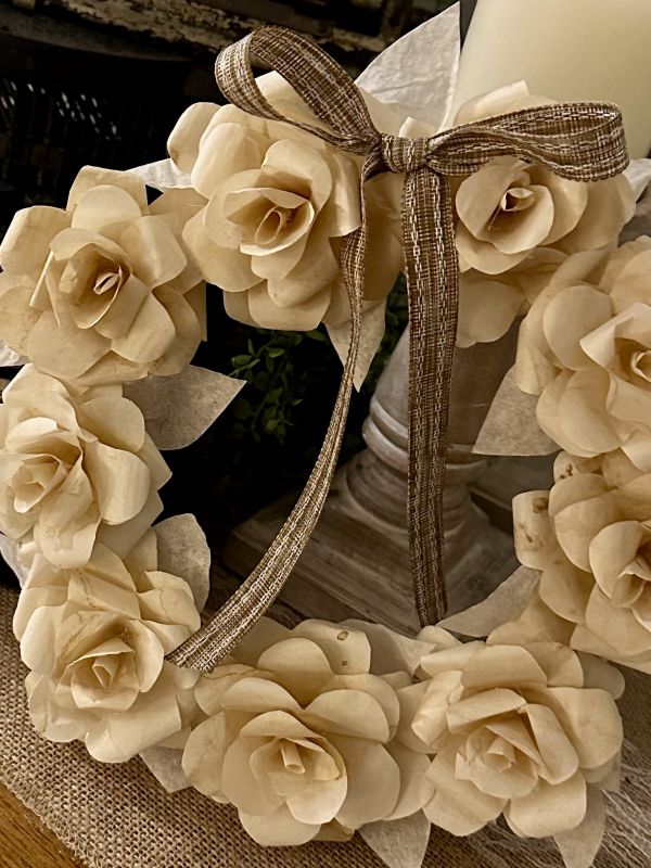 paper rose wreath