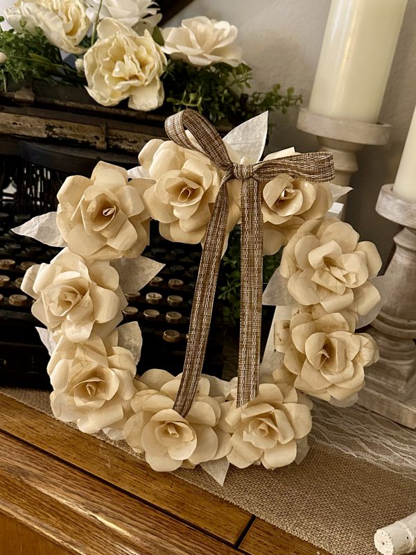 paper rose wreath