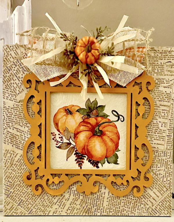 fall decor using Dollar Tree frame