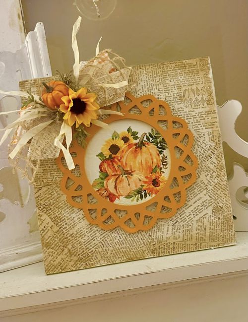 fall decor using Dollar Tree frame